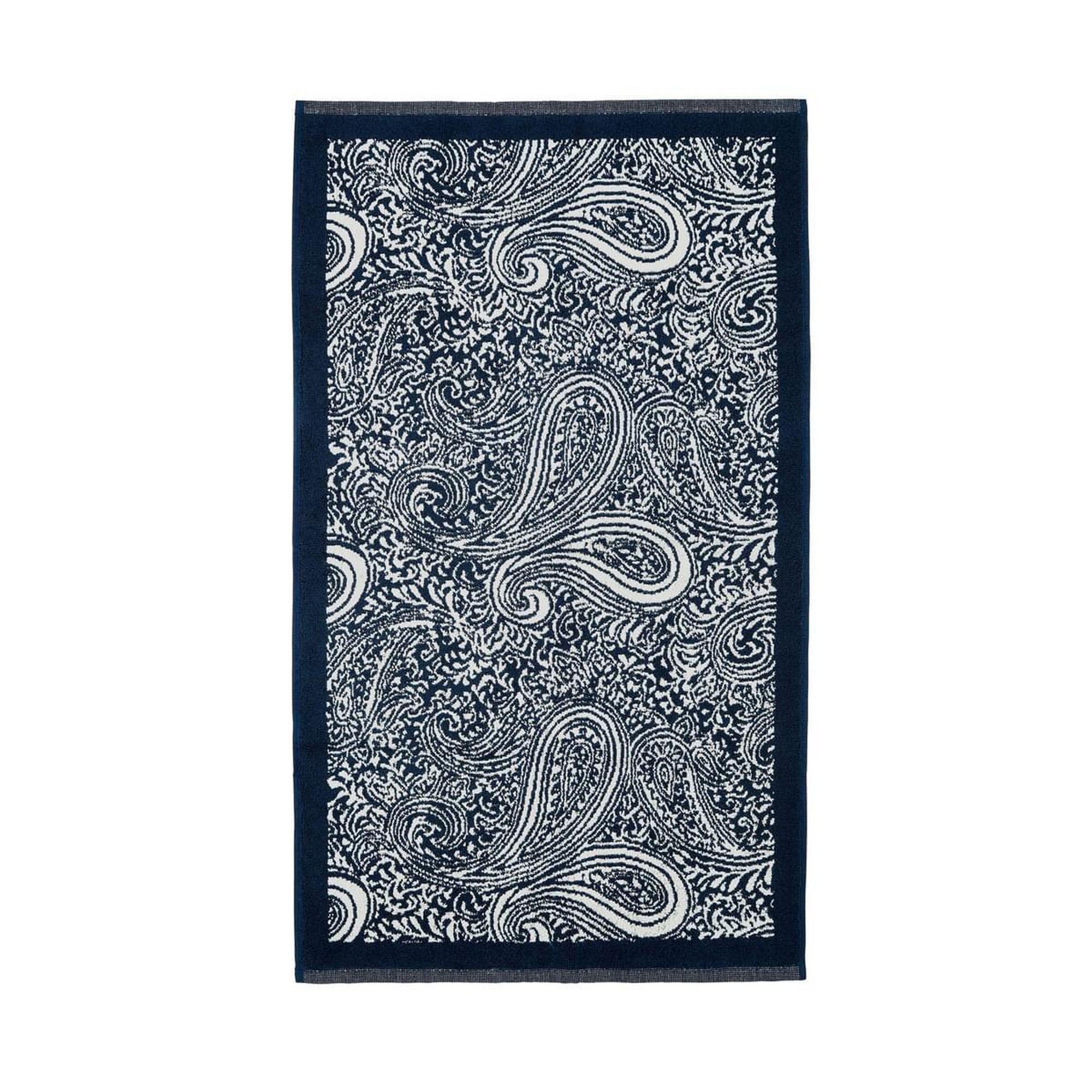 Aruni Paisley Bath Mat By Bedeck Of Belfast In Midnight Blue